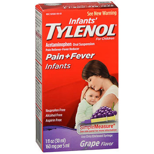 Tylenol Infants' Pain + Fever Oral Suspension Grape Flavor - 1 oz