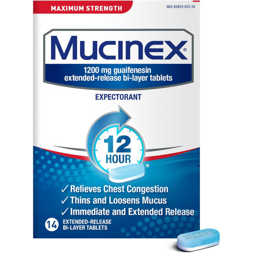 Mucinex Expectorant Extended-Release Bi-Layer Tablets Maximum Strength - 14 ct