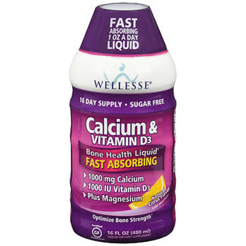 Wellesse Calcium & Vitamin D Liquid Natural Citrus Flavor - 16 oz
