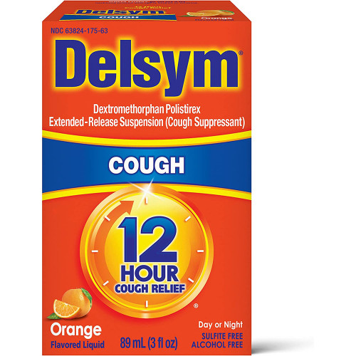 Delsym 12 Hour Cough Relief, Orange Flavored Liquid - 3 oz