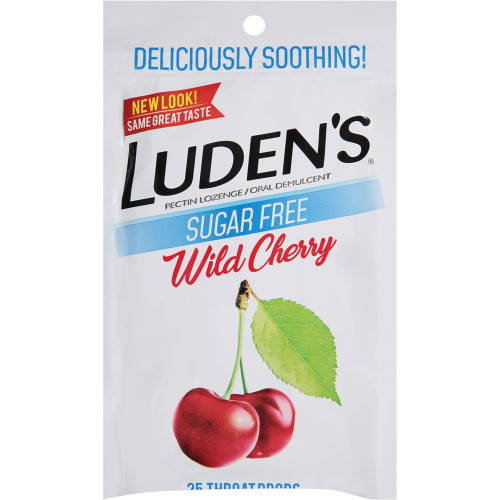 Luden's Throat Drops Sugar Free Wild Cherry - 25 ct