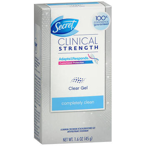 Secret Clinical Strength Antiperspirant/Deodorant Clear Gel Completely Clean - 1.6 oz