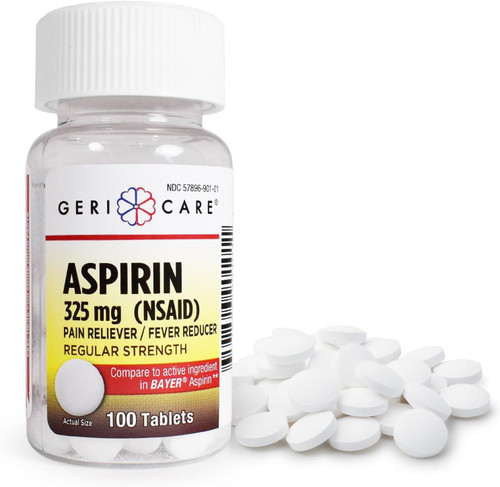 Geri-Care 325 mg Aspirin - 100 Tablets