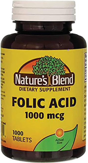 Nature's Blend Folic Acid 1000 mcg - 1000 ct