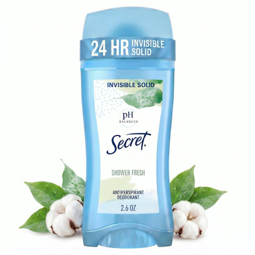 Secret Antiperspirant/Deodorant Invisible Solid pH Balanced Shower Fresh - 2.6 oz