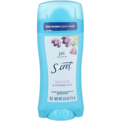 Secret Antiperspirant/Deodorant Invisible Solid pH Balanced Shower Fresh - 2.6 oz