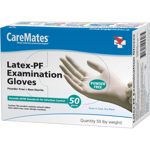 CareMates Latex-PF Examination Powder Free Medium - 50 ct