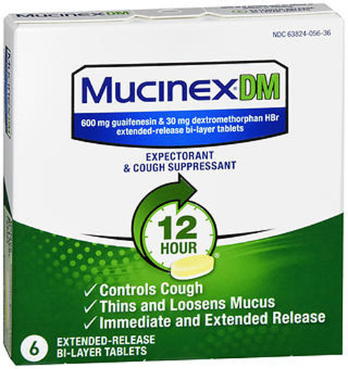 Mucinex DM Expectorant & Cough Suppressant Extended-Release Bi-Layer Tablets  - 6 ct