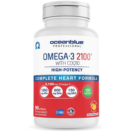 Oceanblue Omega-3 2100 with CoQ10 Softgels Natural Orange - 90 ct