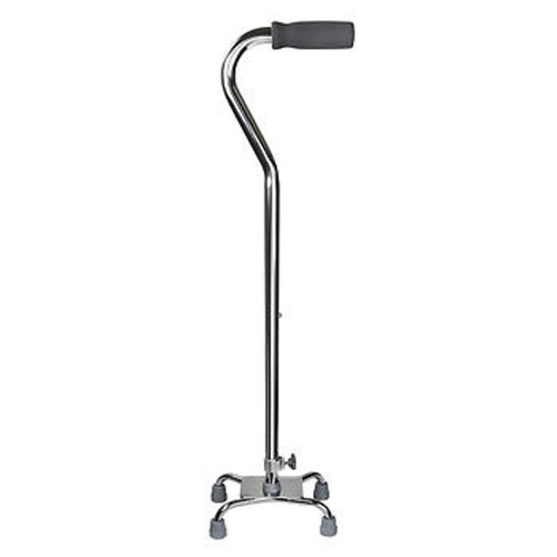 McKesson Small Base Quad Cane With Offset Padded Handle, 30 to 39 Inch Chrome - 1 ct