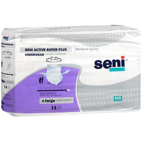 Seni Active Super Plus Underwear X-Large Heavy Absorbency - 4 pks of 16