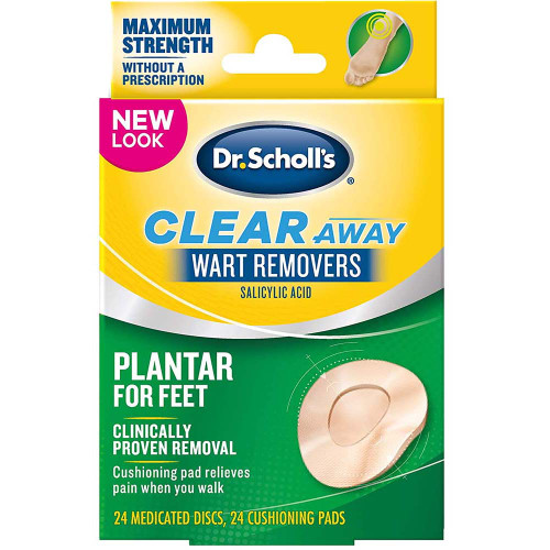 Dr. Scholl's Clear Away Wart Remover Pads Plantar for Feet - 24 ct