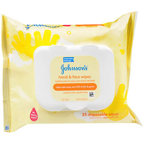 Johnson's Hand & Face Wipes - 25 ct