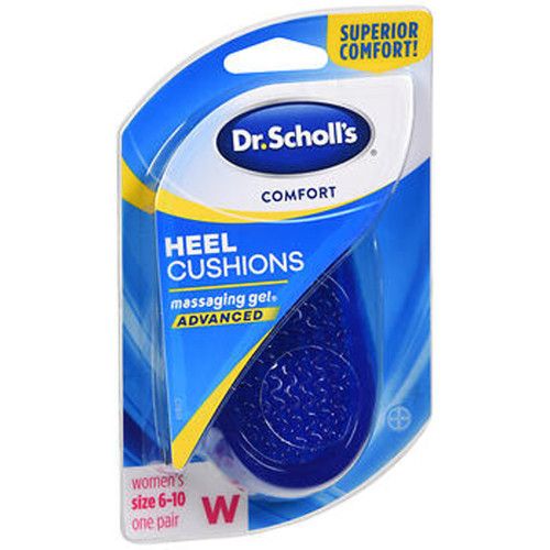 Dr. Scholl's Comfort Heel Cushions Advanced Massaging Gel Women's Size 6-10  - 1 PR