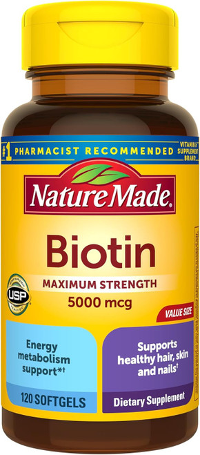 Nature Made Biotin 5000 mcg Softgels Maximum Strength - 120 ct