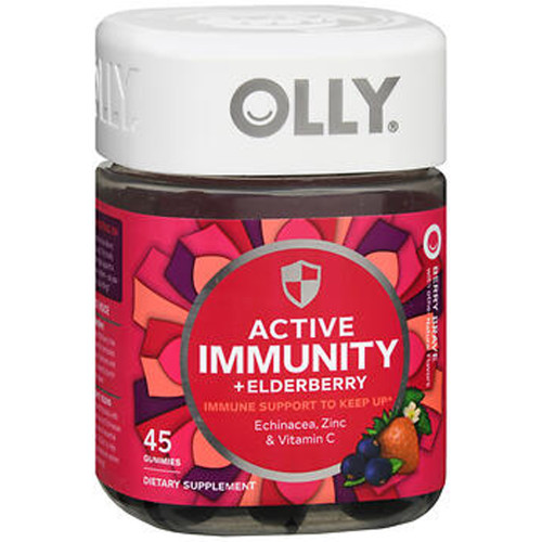Olly Active Immunity + Elderberry Gummies Berry Brave - 45 ct