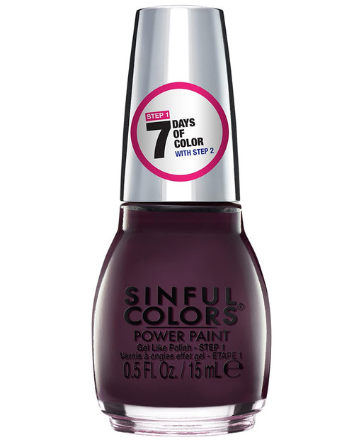 Sinful Colors Power Paint Nail Polish, Plum Berry 2651, 0.5 fl oz