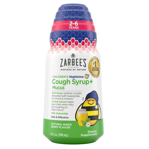 Zarbee's Children's Nighttime Cough Syrup Plus Mucus, Natural Mixed Berry Flavor - 4 oz Zarbee's Children's Nighttime Cough Syrup Plus Mucus, Natural Mixed Berry Flavor - 4 oz