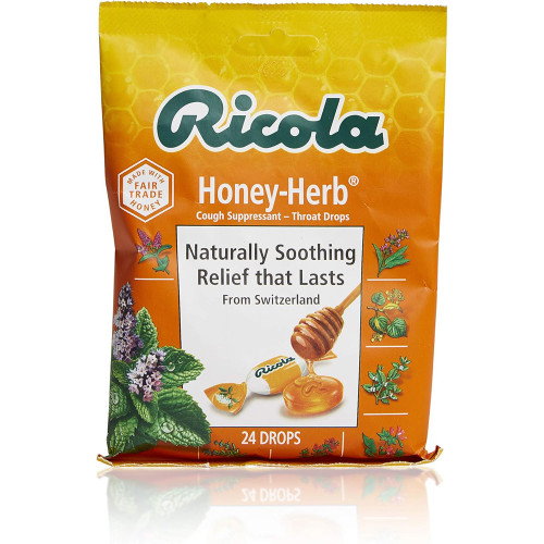 Ricola Cough Suppressant Throat Drops Natural Honey Herb - 24 ct
