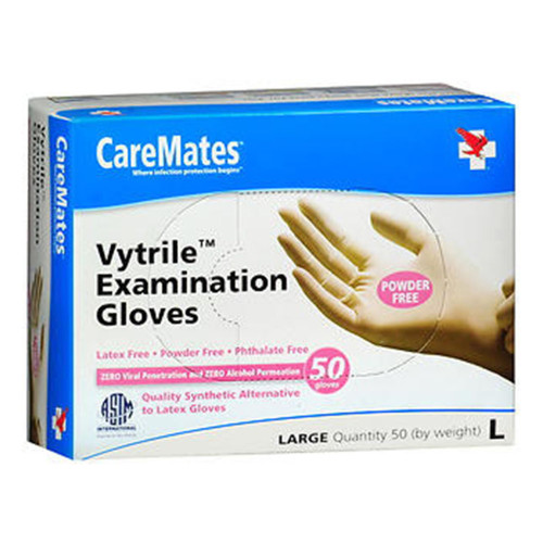 Caremates Vytrile Exam Gloves, Large - 50 ct