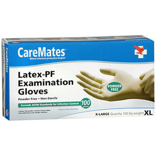 CareMates Latex-PF Examination Gloves X-Large - 100 Ct