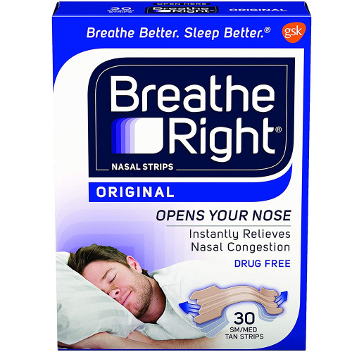 Breathe Right Nasal Strips Original Tan Small/Medium - 30 ct