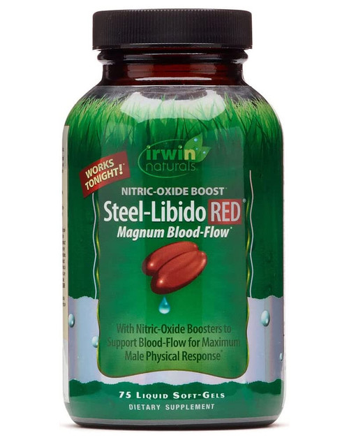 Irwin Naturals Steel-Libido RED Magnum Blood-Flow Dietary Supplement Liquid Soft-Gels - 75 ct