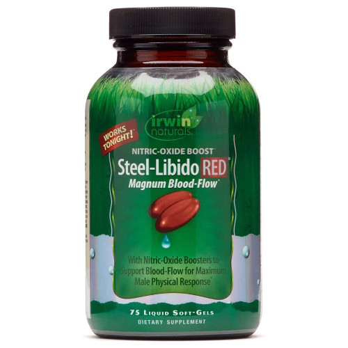 Irwin Naturals Steel-Libido RED Magnum Blood-Flow Dietary Supplement Liquid Soft-Gels - 75 ct