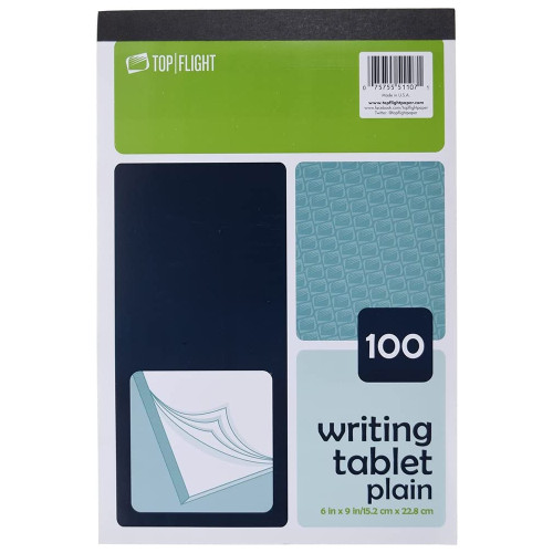 Top Flight Writing Tablet, 100 Sheets Unruled - 1 ct