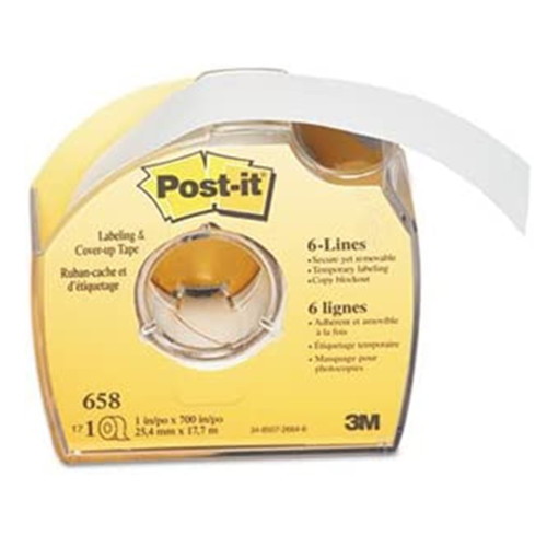 3M Post-it - Labeling & Cover-Up Tape, White - 1" x 700" Roll