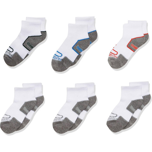 FOTL Boys' Coolzone Cushioned Socks, 9-2.5 - 6 Pair