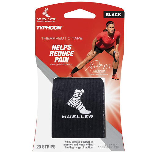 Mueller Sports Medicine Typhoon Kinesiology Therapeutic Tape Black - 1 Each