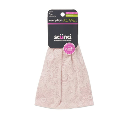 Scunci Textured Headwrap, Pink- 1pk