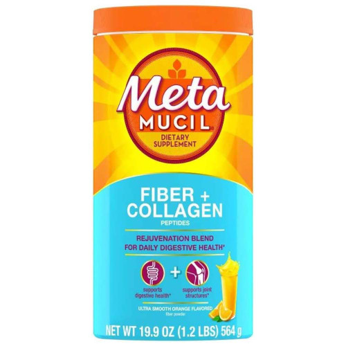 Metamucil Fiber + Collagen Peptides Powder Ultra Smooth Orange Flavor - 19.9 oz Metamucil Fiber + Collagen Peptides Powder Ultra Smooth Orange Flavor - 19.9 oz