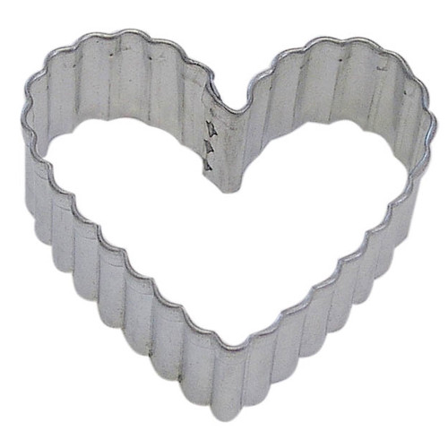 Fluted Heart Cookie Cutter Silver, 2.5" inches