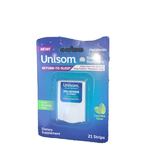 Unisom Simple Slumbers Return-To-Sleep Quick Dissolving Strips, Cool Mint Flavor - 21 ct