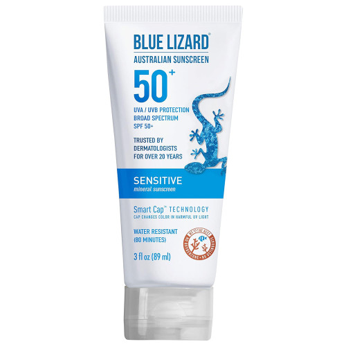 Blue Lizard Australian Sunscreen Sensitive Mineral SPF 50+ - 3 oz Blue Lizard Australian Sunscreen Sensitive Mineral SPF 50+ - 3 oz