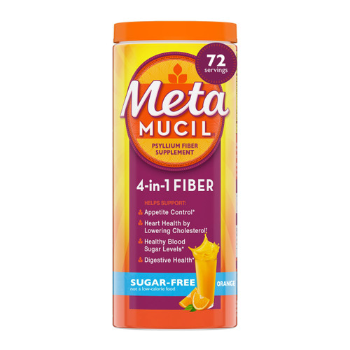 Metamucil 4 in 1 MultiHealth Fiber Powder Orange Smooth Sugar Free - 15 oz