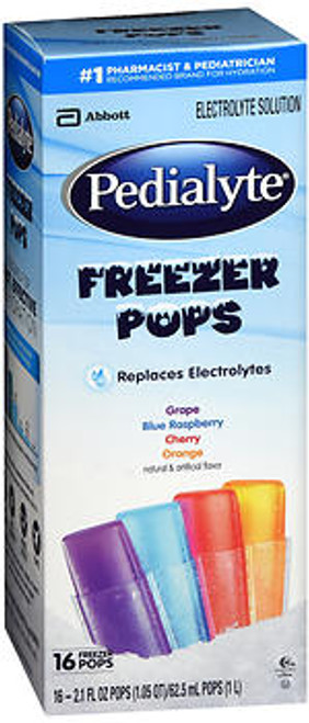 Pedialyte Electrolyte Solution Freezer Pops Assorted Flavors - 16 ct