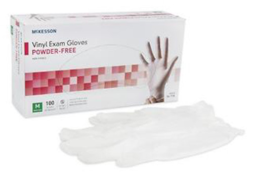 McKesson Disposable Vinyl Exam Gloves Powder-Free Medium- 100ct