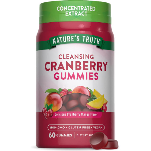 Nature's Truth Cranberry Gummies, Natural Cranberry Mango Flavor - 60 ct Nature's Truth Cranberry Gummies, Natural Cranberry Mango Flavor - 60 ct
