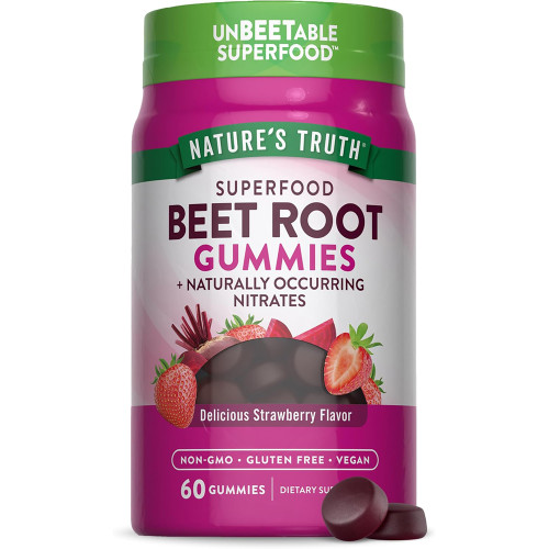 Nature's Truth Beet Root Gummies, Natural Strawberry Flavor - 60 ct