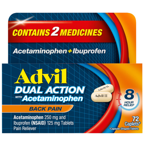 Advil Dual Action Back Pain Relief - 72 ct