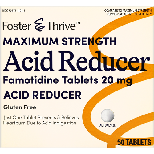 Foster & Thrive Maximum Strength 20 mg Acid Reducer Famotidine - 50 ct
