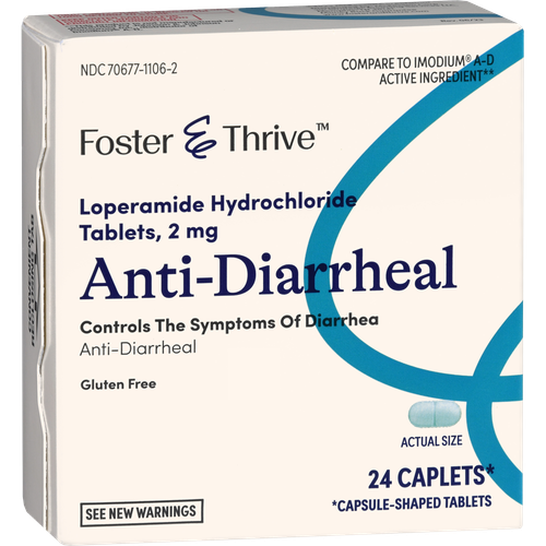 Foster & Thrive Anti-Diarrheal Lopermaide Hydrochloride 2 mg Caplets - 24 ct