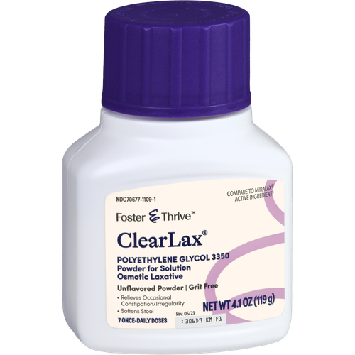 Foster & Thrive Clearlax Polyethylene Glycol Powder, Unflavored - 4.1 oz