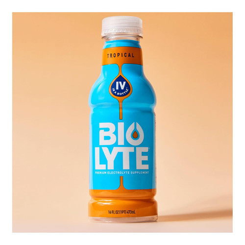 Biolyte Electrolye Drink, Tropical Flavor - 12 ct of 16 oz