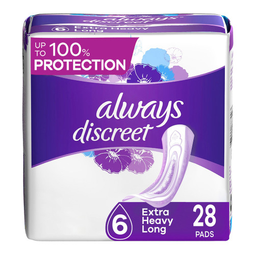 Always Discreet Pads Extra Heavy Long - 28 ct – for Everyday Health and Comfort