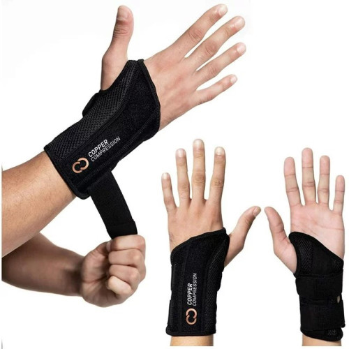 Copper Compression Adjustable Wrist Brace, Right Hand