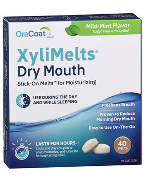 OraCoat XyliMelts for Dry Mouth, Mild-Mint - 40 Discs